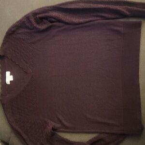 Liz Claiborne Deep Purple V-Neck Sweater